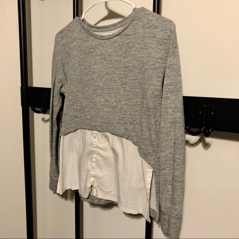 Bershka long-sleeve grey shirt